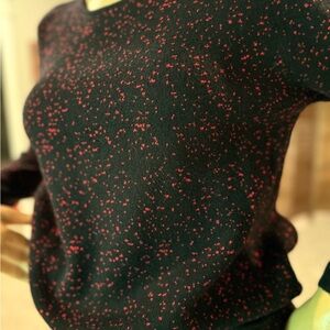 Chic Black and Red Patterned Blouse